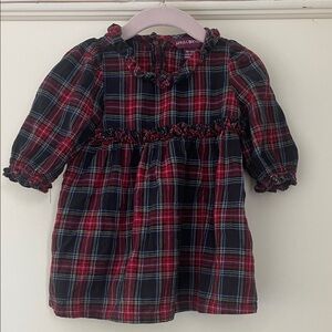 April Cornell Flannel Plaid Dress with Ruffle Details 6-12 Months
